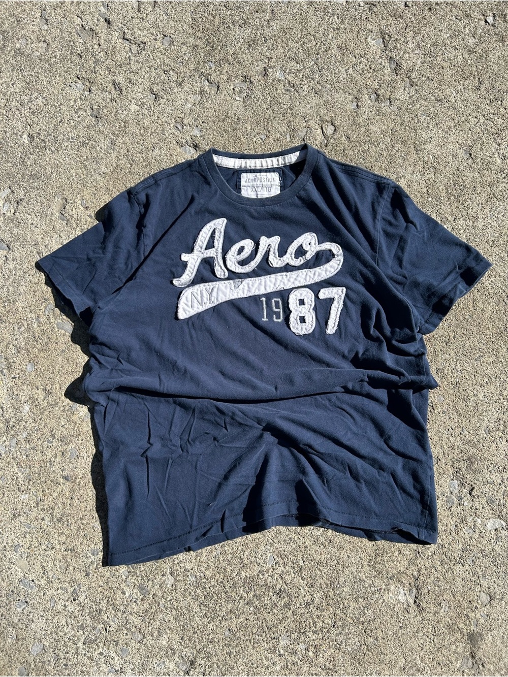 Y2K Aero 1987 Navy Graphic Tee